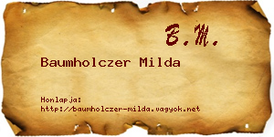 Baumholczer Milda névjegykártya